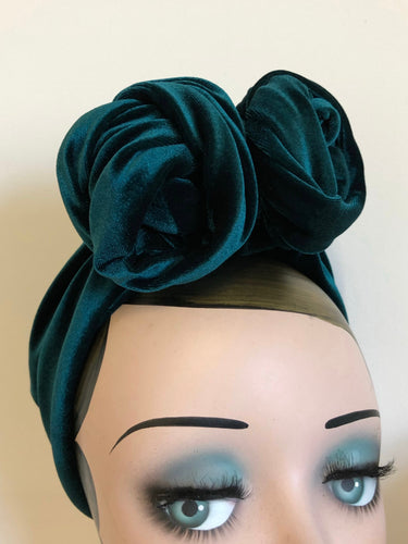 Velvet rose headband 