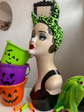 Load image into Gallery viewer, Halloween green leopard print devil horns