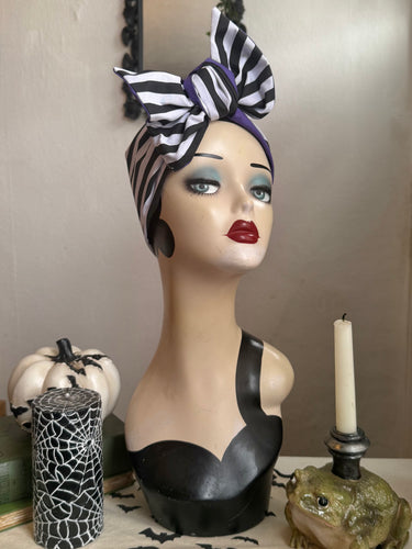 Halloween spooky striped headscarf 