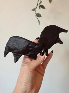 Black bat bow hair clip alt fashion accessory