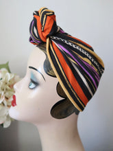 Load image into Gallery viewer, Striped vintage turban