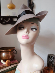 Vintage style grey witch hat gothic alternative fashion