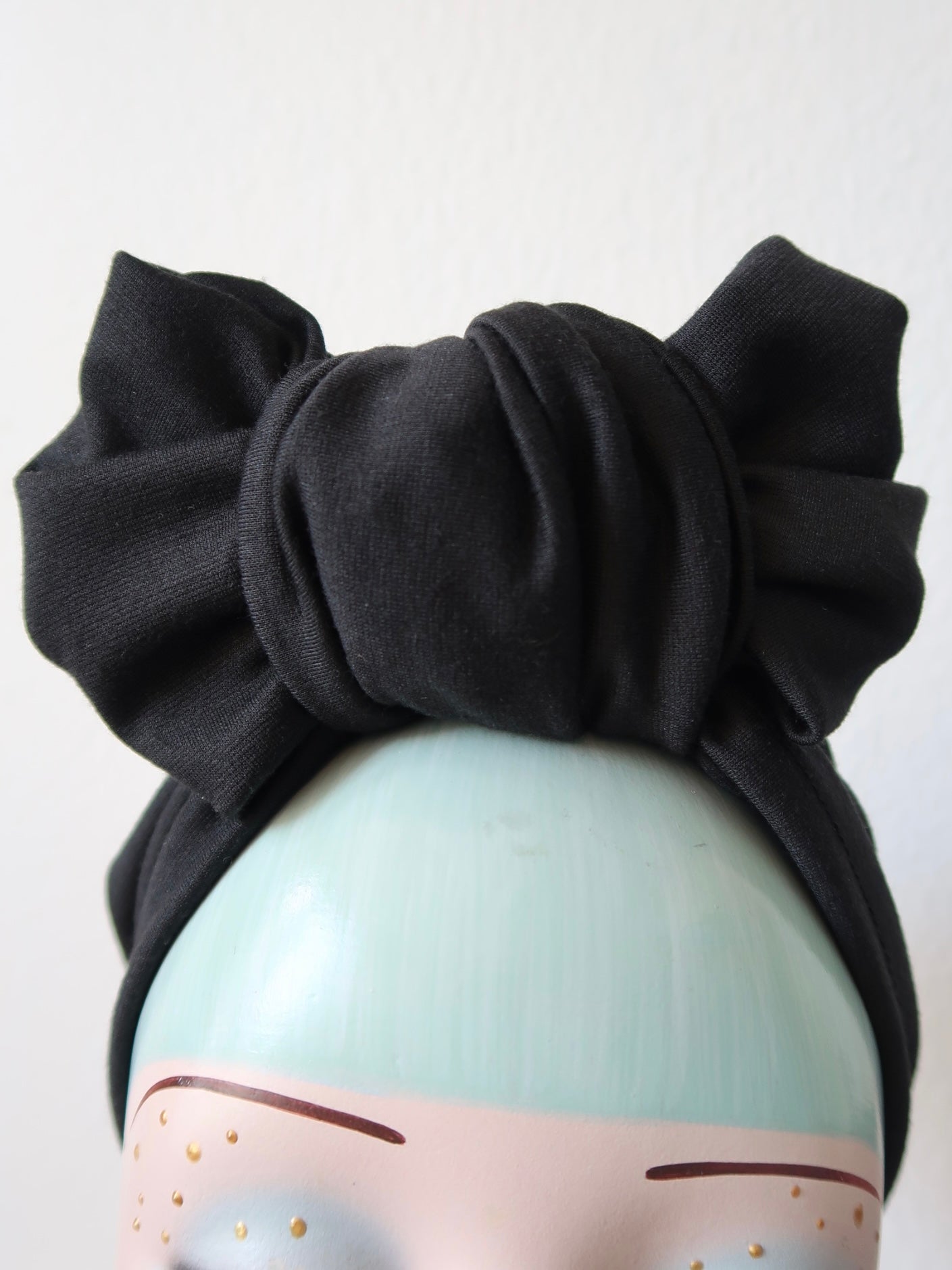 Black jersey vintage headband headscarf 