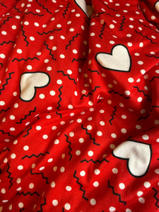 SLOUCHY KNOT Red Heart Print (Full Coverage) 1940s Style Pre-tied Turban