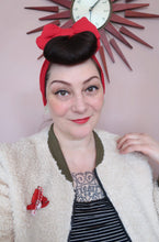Load image into Gallery viewer, Red bow vintage turban
