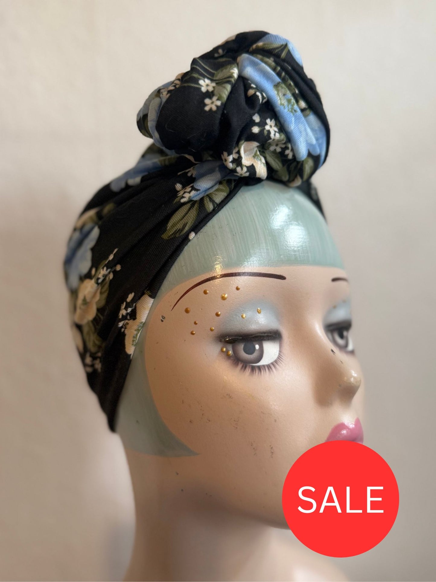 50% OFF SALE ITEM: Vintage Style Pre-tied Turban in Floral Print
