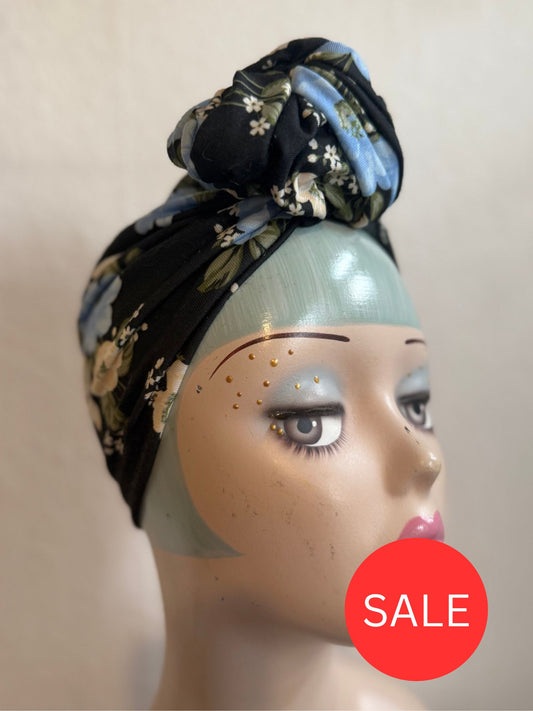 50% OFF SALE ITEM: Vintage Style Pre-tied Turban in Floral Print