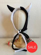 Load image into Gallery viewer, SALE ITEM: Krampus Winter Bonnet in Black &amp; White