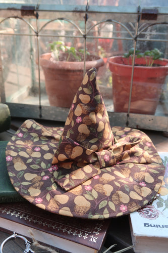Brown cottagecore witch hat
