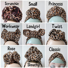 Load image into Gallery viewer, KNOT CHOICE 1940s Pre-tied Stretchy Leopard Print Turban (made to order)