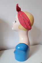 Load image into Gallery viewer, Red &amp; White Polka Dot 1940s Landgirl Headband