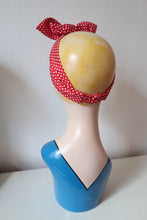 Load image into Gallery viewer, Red &amp; White Polka Dot 1940s Landgirl Cotton Headband